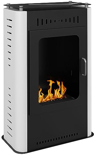 HOMCOM Cheminée poêle à éthanol Design Moderne avec réservoir 1,2L, Environ 3h de durée de Combustion Couverture 20 à 25 m² 50 x 27 x 82 cm Noir