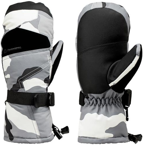 Alpine Swiss Wasserdichte Skihandschuhe für Herren, Wintersport, Snowboarden, winddicht, warm, 3M-Thinsulate, Camo, Large