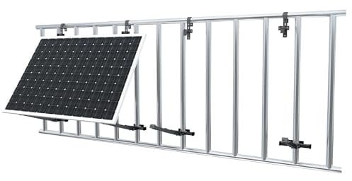 ZINNZGREEN FLEXO Balkon Halter, Balkonkraftwerk Solarpanel Halterung für Geländer, flexibel, robustes Aluminium für Solarmodule/Halterung Balkonkraftwerk Solarmodul Halterung Schwarz