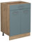 Vicco Mueble bajo de Cocina R-Line, Gris Azulado/Roble Dorado, 60 cm con cajón, sin encimera