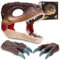 Pwtuuki Hartplastik Dino Maske mit Sound Beweglichen Kiefer, Dinosaurier Masken & 2 Claws für Kinder Erwachsene Dino Kostüm Halloween Geschenk für Junge Mädchen ab 6 Jahre