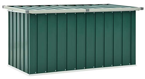 ShCuShan Gartenbox grün 129 x 67 x 65 cm, Gartenkiste in Holzoptik Organizer Box Spielzeug Multibox wasserdicht Outdoor