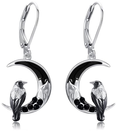 DAYLINLOVE Raben Ohrringe 925 Sterling Silber krähen Ohrringe Krähen Schmuck Geschenke für Frauen Mütter Mädchen