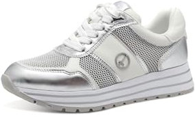 Tamaris Schnürer Damen Vegan sportlich metallic,EU 38