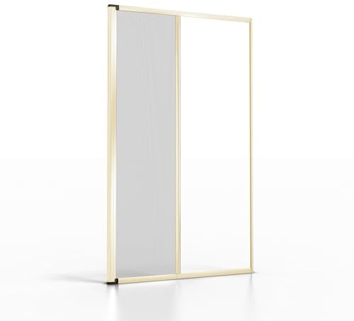Zanzariera 150x250 in Alluminio Avvolgibile a Rullo Laterale, Chiusura con Gancio, Zanzariera Porta Finestra in Alluminio Resistente Porta Giardino, Balcone Terrazzo (Avorio)