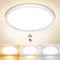 NIBSHOOM LED Deckenlampe mit Bewegungsmelder, 3000K/4000K/6500K 18W IP44 Wasserdicht Deckenleuchte Innen für Flur Bad Treppe Balkon Garage