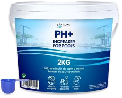 Plantawa pH Plus Piscine 2kg | Correcteur de pH en Poudre pour Piscines et Spas | Régulateur de pH Piscine Automatique | Augmente Le pH Rapidement | Sûr et Facile à Utiliser