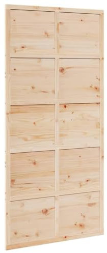 vidaXL Puerta de granero madera maciza de pino 100x208 cm, puerta corredera de granero, puerta corredera para baño, puerta corredera para hogar
