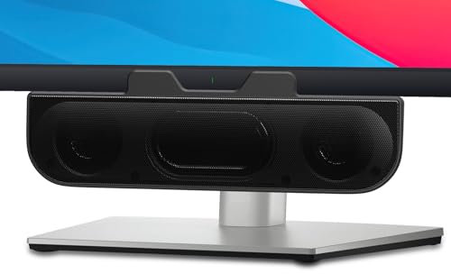 Computer Speakers for Desktop PC, Monitor Speakers, USB Plug-in, Wired, External Speaker for Laptop, Small Computer Soundbar for PC, with Loud Sound, Deep Bass, USB-C Adapter, Easily Clamp to Monitor