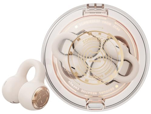 Cuffie Bluetooth Open Ear Auricolari Bluetooth 5.3 60H Playback cuffie sport stereo con bassi profondi Effetti di luce esclusivi cuffie senza filo per iOS Android, B3 Bianco