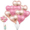 Rosa Herzluftballons, Luftballons Herzluftballons Hochzeit 10 Stück 18 In Hochzeitsballon für Wedding Geburtstags Valentinstag Hochzeitsdeko Verlobung Jubiläum Party Dekoration Geburtstag
