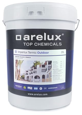 Arelux Imperlux Termic Outdoor | Pintura aislante térmica exterior 20 Litros | Pintura al agua aislante térmica fachadas | Pintura antihumedad para exteriores | Pintura blanca antihumedad y antimoho