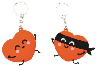 Mr. Wonderful - Set de 2 llaveros - Corazón y corazón bandido - Llaveros personalizados - Llaveros para parejas