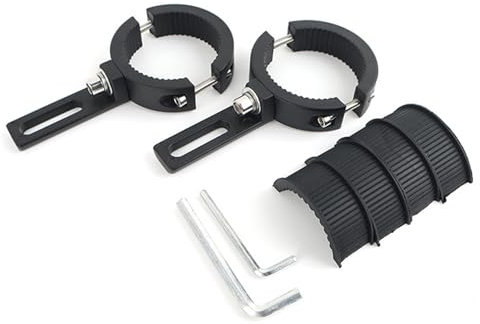 Fleymu 2 Piezas Soporte de Montaje de Barra de Luz Trabajo LED 38-60mm, Soporte Universal para Faros de Motocicleta, Abrazaderas Tubo De Luz De Trabajo, para la Mayoría de Motocicleta y Camiones