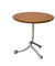 Massivholz Vintage Runder Couchtisch Kirschholz Mini Beistelltisch für Schlafzimmer Minimalistisch Kleiner Haushalt Edelstahl Nachttisch