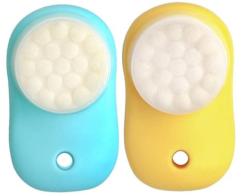 DECOMELODY 2 Stück Doppelseitige Gesichtsbürste Aus Elastischem Silikon Manuelle Gesichtsreinigungsbürste Für Hauttypen Porentief Reinigend Und Massierend Leicht Und Kompakt Für Reisende