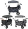 FableKids Chariot à pédales Leo X4Plus avec Toit | Chariot de Transport Pliable | 4X Harnais à 5 Points | Roues Tout Terrain 360° | Frein à Pied | Oxford 600D| Filets d'aération | Blueberry Blue