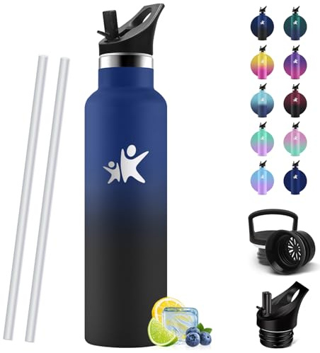 HoneyHolly Borraccia Termica 750 ML, Senza BPA, Bottiglia Termica, Sottovuoto a Doppia Parete, Borracce Termiche, 18/8 Acciaio Inox, Borraccia con Cannuccia, Termos per Palestra, Sport, Bici