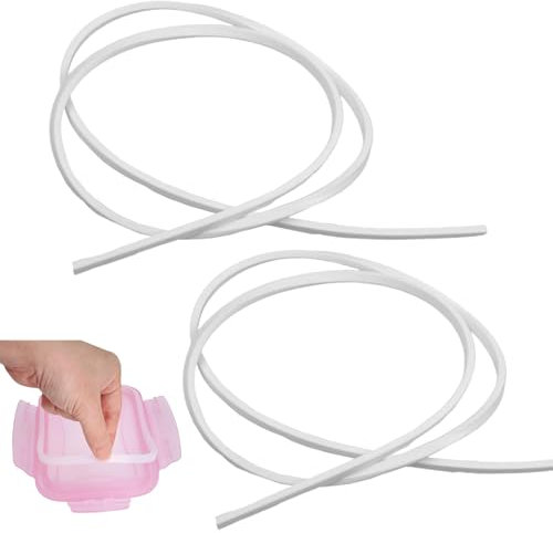 Hbbgdiy 2 Pezzi Gestiro in Silicone di Grado Alimentare 2m Sostituzione dell'anello di Tenuta per coperchi contenitori per Lo stoccaggio in Vetro, Guarnizione Gomma ermetica per Le perdite per l'uso