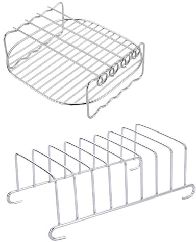 DIYEAH 1 Juego Accesorios de Freidora de Aire Inoxidable Rejilla para Tostadas y Soporte para Brochetas Resistente Altas Cocinar Deliciosos