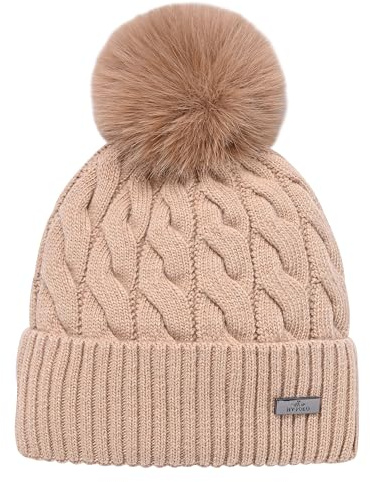 HV Polo Beanie Mütze HVPClaire mit Bommel Champagne