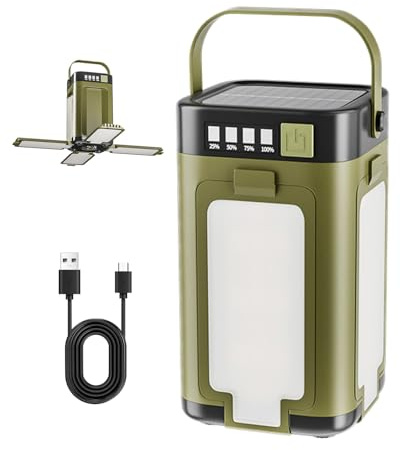 Camping Light Rechargeable, Four-Leaf Folding Solar-Powered Camping Lantern