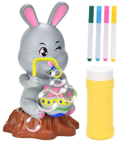 Jubilofex Seifenblasenmaschine Für Kinder, Niedliches -Design Blas-Spielzeug, DIY Bemalen Osterhase Seifenblasenmaschine, Für Kinder, Mädchen, Outdoor-Aktivitäten, Geburtstag, Hochzeit,