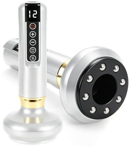 Dispositivo di Massaggio Elettrico a Bolle, Massaggiatore Anticellulite Elettrico con 12 Intensità, Portatile Senza Fili per Modellare Corpo, Gambe Braccia e Ridurre il Dolore Muscolare (Bianco)