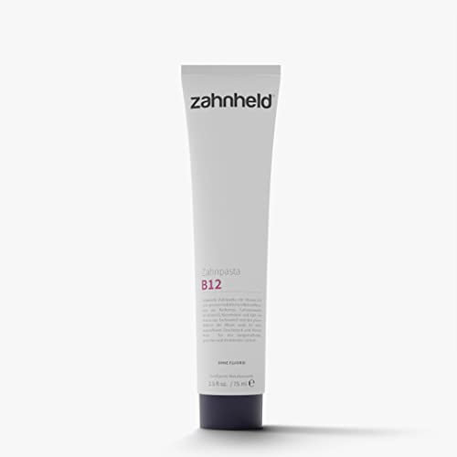 Zahnheld® Nature Zahnpasta B12 – Vitamin B12 Pflege, Naturkosmetik nach NCS, fluoridfrei mit Kokosöl & milden Tensiden, vegan & ohne Mikroplastik (alter EAN)