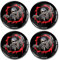 Biomar Labs® 4 x 55mm Autocollant 3D en Silicone pour Cache-Moyeu, Enjoliveurs, Centre de Roue Caches Emblème Crane Skull A 2655