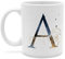 printplanet - Tasse mit Buchstabe: A - Kaffeebecher, Mug, Becher, Kaffeetasse, Beidseitiger Druck - Farbe Weiß