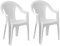 FineHome 2er Set Gartenstühle Stapelstuhl Gartenstuhl Bistrostuhl Gartensessel stapelbar Kunststoff Rattan-Optik Gartenmöbel Weiß