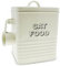 BARGAINGALORE NEW CAT FOOD STORAGE CONTAINER WITH SCOOP ENAMEL LID TIN HOME RETRO VINTAGE