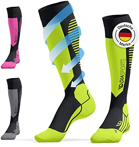 Diasports Skisocken Herren/Damen ideal für kalte Temperaturen | Wärmeregulierende Wintersocken mit zusätzlicher Kompression | Perfekte Passform nahtlos verarbeitet (1 Paar)