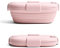 STOJO Faltbare Sandwich-Box – Wiederverwendbare To Go Taschengröße, Reise, Camping, Lebensmittelaufbewahrung, Snackbox mit Deckel, 680 ml, Nelken-Rosa, Hautfarben