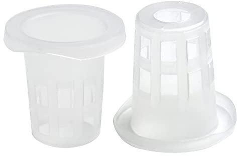 100 Stück Kunststoff-Garten-Netztopf, Hydrokulturkorb, Garten, geschlitztes Netz, robuste Netztöpfe, breite Lippe, Design für Hydrokultur