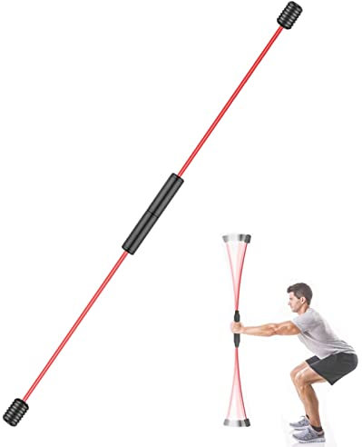 DYK&NX Fitness Schwingstab für Vibrationstraining, Schwingstab 160 cm für Fitnesstraining Tiefenmuskulatur, Haltung und Koordination Schwungstab Gymnastik (Color : Red)