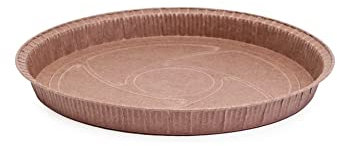 Ecopack Runde Einweg-Papierform für Torten, Kuchen und Quiche aus Antihaftpapier, backofengeeignet bis 220 °C, Maße 25 x 2,5 cm, Braun, 8 Stück