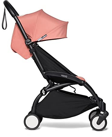 BABYZEN YOYO2 Kinderwagen (Kinderwagengestell Black und 6+ Textile Set Ginger) - mit Gurt, Rückenlehne, Verdeckbügel, Schultergurt, Aufbewahrungstasche, Sitzpolster und farbgleichem Verdeck