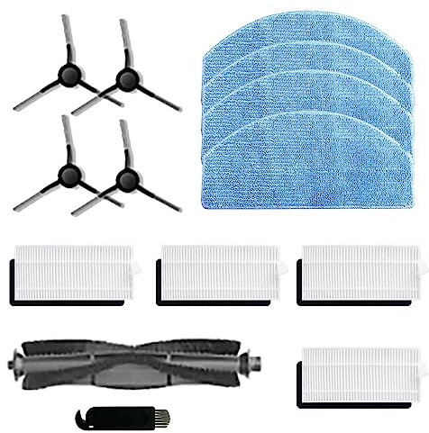 GYing Replacement Compatible with Honiture G20 Robot Vacuum Cleaner: 1 Main Brush, 4 Side Brushes, 4 Hepa Filters, 4 Wipes Accessories Replacement Parts