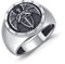Saint Michael Ring für Männer 925 Sterling Silber Erzengel St. Michael Beschütze uns Ring Amulett Siegelringe Schutzring Christlicher Schmuck Geschenke Größe 10
