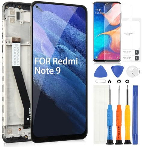 ARSSLY Pantalla para Xiaomi Redmi Note 9 M2003J15SG M2003J15SS / Redmi 10X 4G M2003J15SC 6.53 LCD Pantalla táctil Digitazer Assembly Reemplazo con Reparación Kit (Negro con Marco)