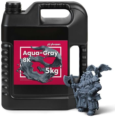 Phrozen Aqua-Gray 8K | 3D Drucker Resin für SLA/DLP/LCD 3D Printer | 405nm Standard Photopolymer Druck Harz | 8K Hohe Präzision, Geringer Geruch - Grau (5kg)