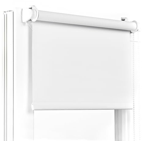 Fenster DEKOR - Rollos Für Fenster Ohne Bohren Weiß - Verdunkelungsrollo B60 x H120 cm - Klemmrollo Verdunkelung - Fensterrollo Für Balkontüren - Verdunklungsrollo Leicht Zu Installieren - Klemmfix
