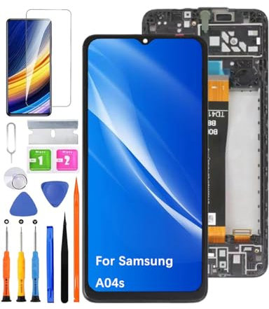 HLYGZX Display di ricambio originale per schermo LCD Samsung Galaxy A04s, A047F A047F/DS A047F/DSN A047M LCD Display Touch Digitizer Assembly Kit parti di riparazione (nero con cornice)