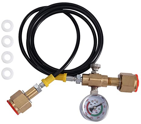 Boerunid CO2 Nachfüllstation Ladeadapter Ladeventilanschluss mit 1,5 Meter Weichem