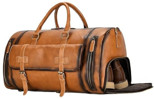 Handgepäck Tasche Sporttasche Handgefertigte 20-Zoll-Reisetasche Aus Leder, Flugzeug-Untersitz-Handgepäcktaschen Für Herren Übernachtungstasche