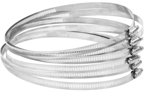 vidaXL Schlauchschellen 6 Stk., Schlauchschelle Einstellbar 91-220mm, Bandschelle für Schlauch Rohr Kabel, Rohrschelle Schlauchklemme, Edelstahl 304