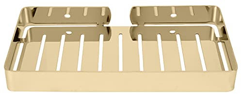 Qukaim Porte-savon mural en acier inoxydable doré pour salle de bain, cuisine, design durable, installation facile