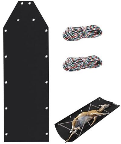 Deer Drag Schlitten – Schwerlastschlitten, Eisangelschlitten mit Seil, Hochdichter Polyethylen-Hirschschleppschlitten, Wildschleppschlitten für Jagd, Brennholz, Gartenarbeit & Arbeiten im Freien,